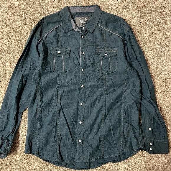 BKE Holt Pearl Snap Shirt Men’s Relaxed fit XL - Picture 2 of 10